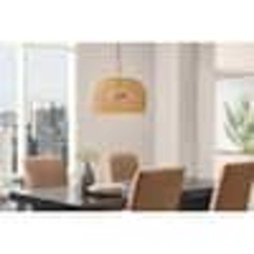 Hampton Bay Summerpoint 120-Watt 2-Light Black Shaded Pendant Light with Natural Woven Shade, No bulbs Included 24145-000