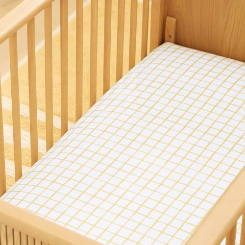Organic Painterly Grid Crib Fitted Sheet