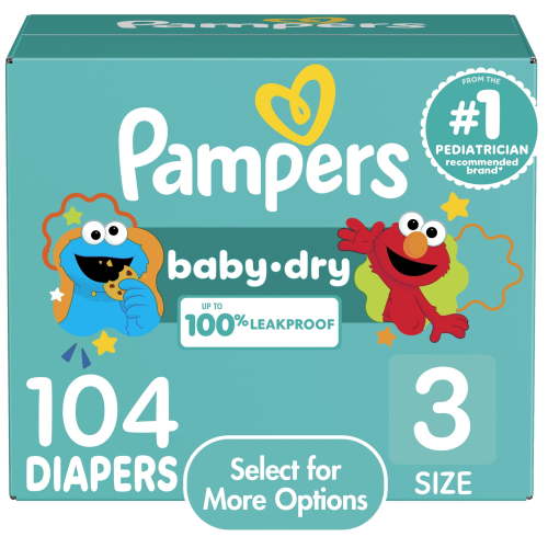 Pampers Baby Dry Baby Diapers Size 3, 104 Count (Select for More Options)