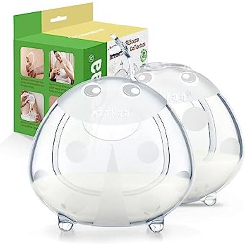 haakaa Ladybug Milk Collector 1.4oz/40ml 2pk - Wearable Nursing Cups | Soft Breast Shells | Breastmilk Saver |Portable Letdown Catcher for Pumping On The Go Breastfeeding Moms, Protect Sore Nipples