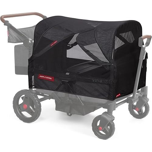 Radio Flyer Voya Stroller Wagon Accessory, Mosquito Mesh with Bag, Mosquito Netting Cover for 4 Seater Low Sides Stroller Wagon