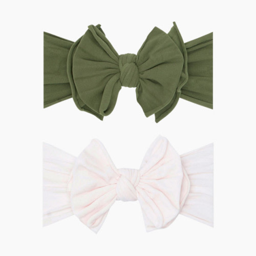 Baby Bling FAB-BOW-LOUS Set (2 pack) - Army Green And Ballet Pink