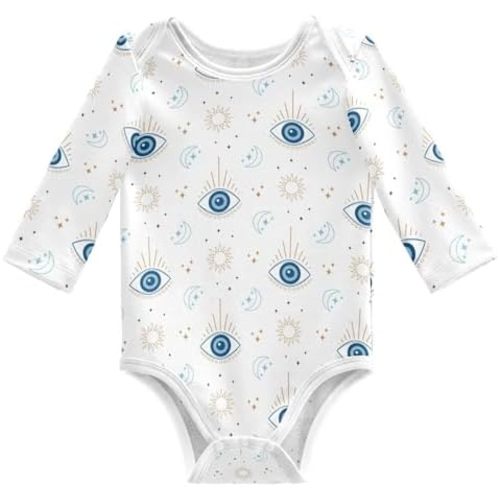 xigua Magic Evil Eye Baby Bodysuits Cotton Long Sleeve Unisex Baby Bodysuits for Boys Girls