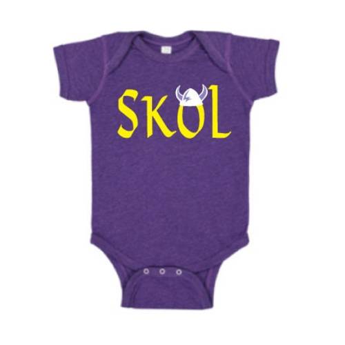 So Cute Skol Vikings One piece Football Infant Bodysuit | Baby Shower Gift | Birth Annoucement | Minnesota Baby | Vikings Infant Romper