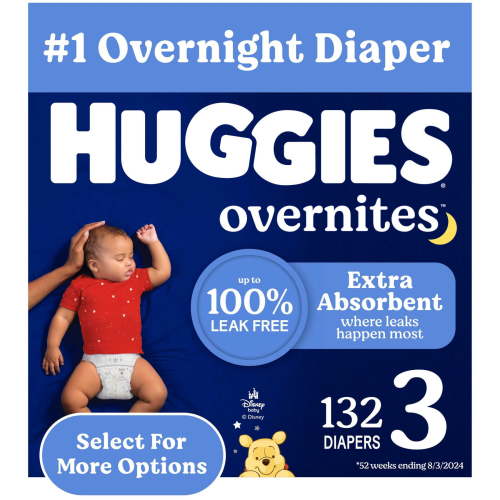 Huggies Overnites Size 3, 66 Count - Nighttime Diapers, Fragrance & Latex Free