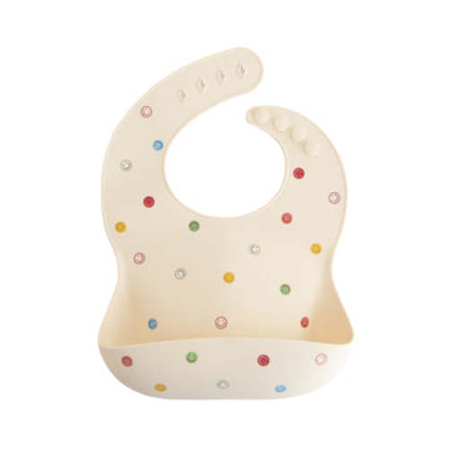Mushie Silicone Baby Bib - Smiley Faces