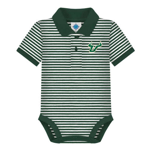 South Florida Bulls Striped Polo Bodysuit | College Baby