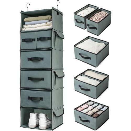 SMIRLY 6 Shelf Hanging Closet Organizer and Storage Shelves - Hanging Organizer for Closet, Hanging Shelves for Closet Organizers and Storage, Large Closet Organizer, Sweater Storage for Closet