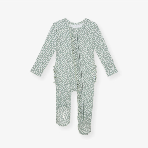 Floral Green Baby Girl Sleeper | Ophelia