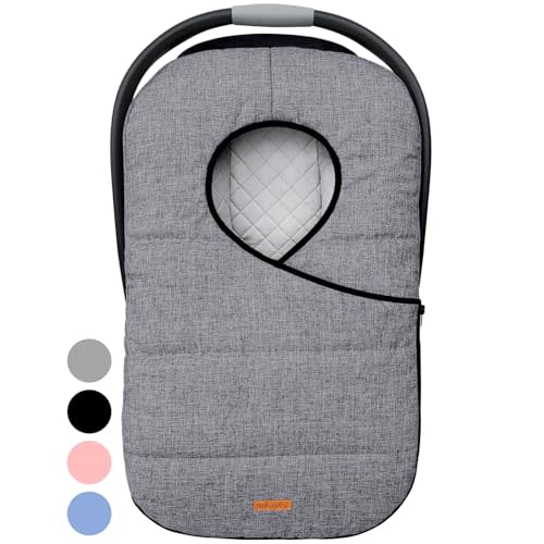 Winter Carseat Cover for Baby | Infant Car Seat Cover Baby | Doona Accessories | Winter Car Seat Canopy for Boys & Girls | New Born Essentials Must Haves for Cold Weather | Warm & Thick Fleece (Gray)
