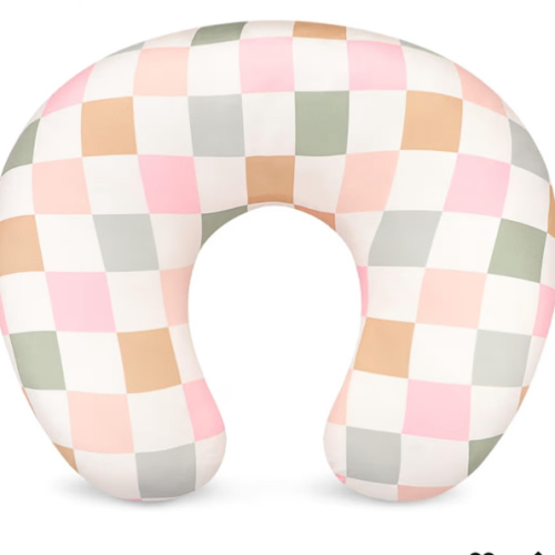 DILIMI Nursing Pillow Cover, Stretchy Removable Case for Breastfeeding Pillows, Ultra Soft Comfortable Slipcover for Baby Girl and Boy, Colorful Checkerboard