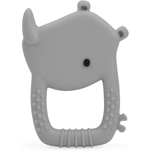 Loulou Lollipop Wild Silicone Baby Teether - Rhino Grey