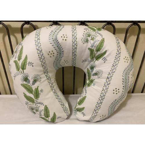 Baby Boy, Baby Girl Nursing Pillow Cover, Stripes and Vines Nursing Pillow Cover, Blue, Green, Pink Nursing Pillow Cover