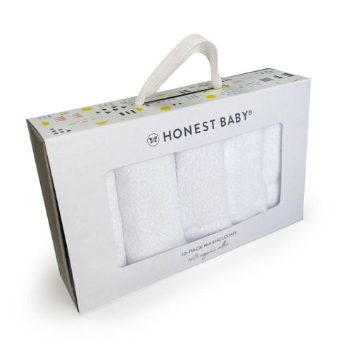 10-pack Everyday Easy Organic Cotton Washcloths Gift Set Bright White