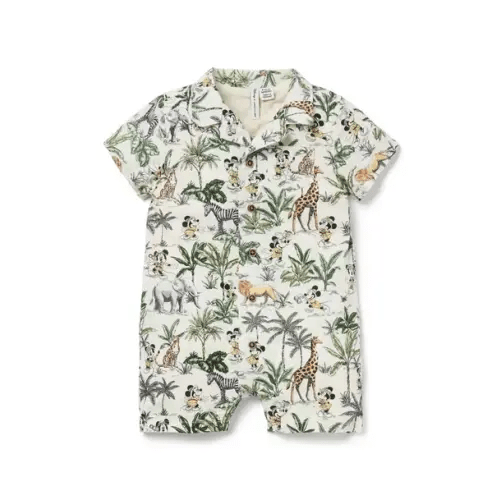 Baby Freshwater Pearl Mickey Mouse Safari Disney Mickey Mouse Safari Baby Romper by Janie and Jack
