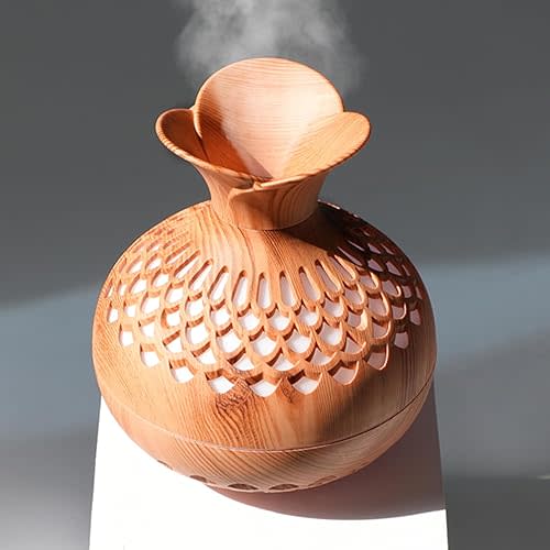 Mini Humidifier for Desk Bedroom Indoor Plant, 300 ml Aromatherapy Diffuser Humidifier for Office Small Room, Quiet Colorful Night Light, Essential Oil Diffuser