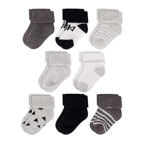 Rising Star Infant Socks for Baby Boys & Girls, Thick Cotton Terry Cuff Winter Warm Socks for Ages 0-6 months (Gray)