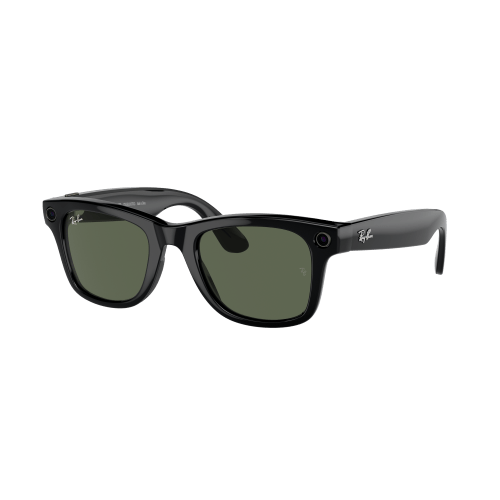 RW4006 Ray-Ban Meta Wayfarer Black - Unisex Sunglasses, G-15 Green Lens