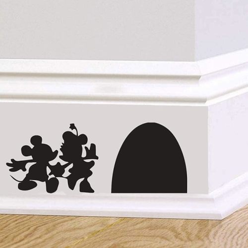 Mickey & Minnie Mouse Decals Mouse Hole for Baseboard [9.5" x 4.5"]