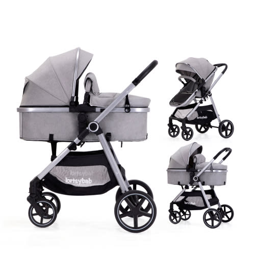 Lortsybab Baby Stroller - Folding Infant Newborn Pram Stroller & Unisex Baby Carriage