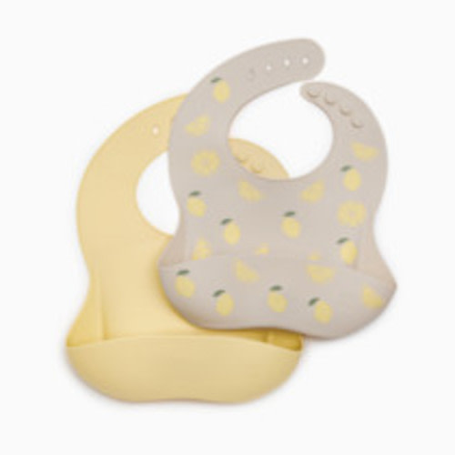 AEIOU Bib (2 Pack) - Butter Lemon