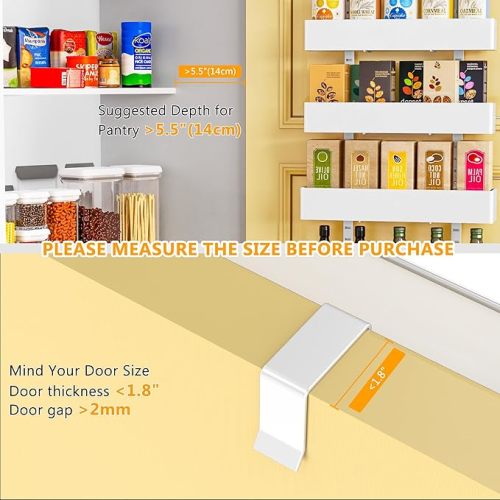 Moforoco White 9-Tier Over The Door Pantry Organizer, Pantry Organization And Storage, Metal Hanging Spice Rack Shelves Door