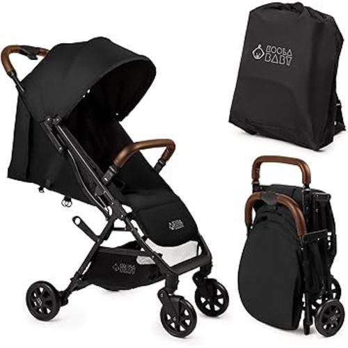 Lightweight Travel Stroller for Baby & Toddlers - Easy Fold & Compact Stroller for Airplane with Canopy, Storage Basket, Multi-Position Recline & Convenient One-Hand Fold, Travel Bag Included (Black)