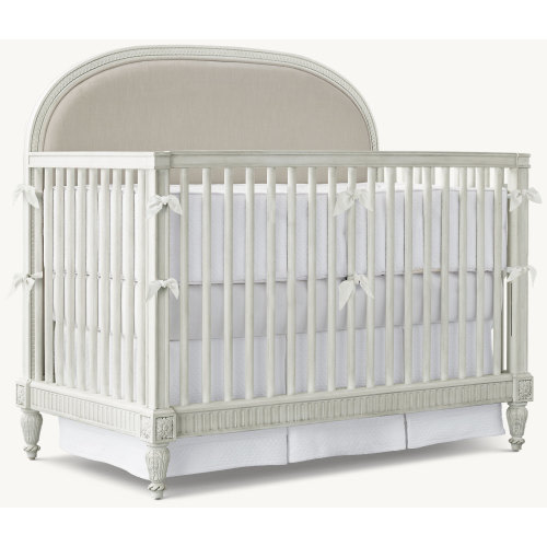 Belle Upholstered Conversion Crib - Aged White | RH Baby & Child