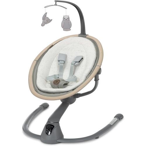 Maxi-Cosi Cassia Smart Baby Swing for Infants, Portable, Foldable Infant Swing with Music, 360 Rotation, 5 Speeds, 12 Melodies, EcoCare Fabric, Auto Motion Sensor, 2 Reclines, Classic Graphite