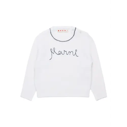 logo-embroidered wool-blend jumper