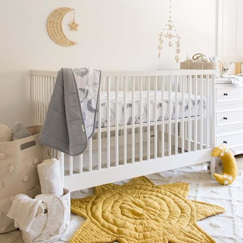 Burt's Bees Baby Essential Organic Cotton Fitted Crib Sheet, Breathable for Boy Girl Standard Crib & Toddler Mattresses