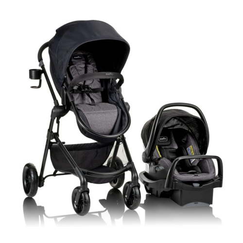 Evenflo Newborn Baby Stroller Combo with LiteMax Infant Car Seat and Base, Pivot Modular Travel System (Casual Gray)