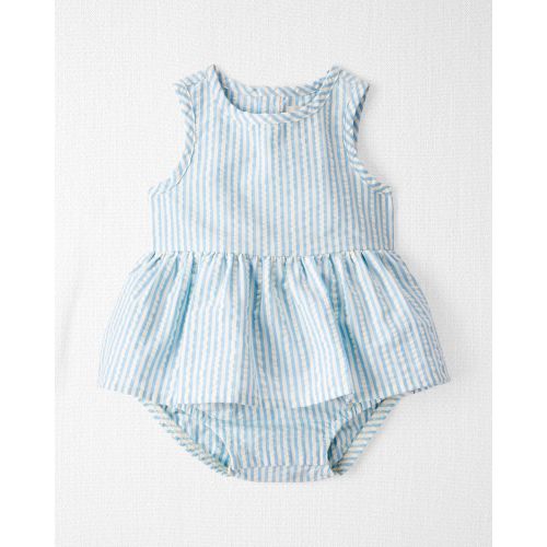 Baby Seersucker Ruffle Sunsuit Made with Organic Cotton - Little Planet | Carter's