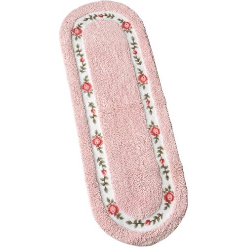 Beautiful Rose Flower Area Rugs for Living Room Bedroom Bathroom Rugs Bath Mat Super Soft Non Slip Absorbent Floral Style Nice Pink 17.71 x 49.21 Inch
