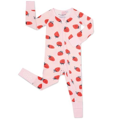 babee Reshinee Viscose Derived from Bamboo Baby Footie Pajamas Convertible Newborn Sleeper for Baby Girl Zipper Onesie 0-24M