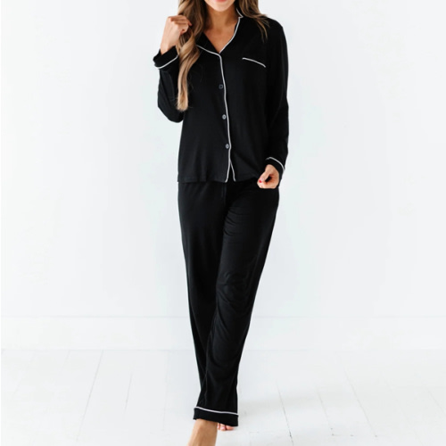 Black Women's Long Sleeve Pajama Set