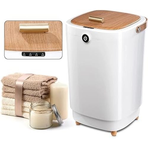 Large Towel Warmers for Bathroom,Luxury Portable Bucket Towel Warmer Fits Up to Two 70"X80" Oversized Towels with Timing Auto Shut Off, Yellow