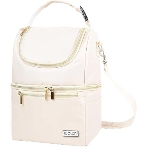 Breastmilk Cooler Bag - Cooler Bag for Nursing Moms Multi-Function, Insulated Baby Bottle Cooler Tote Bag with Double Compartments - Fits 6 Baby Bottles Up to 9 Ounce