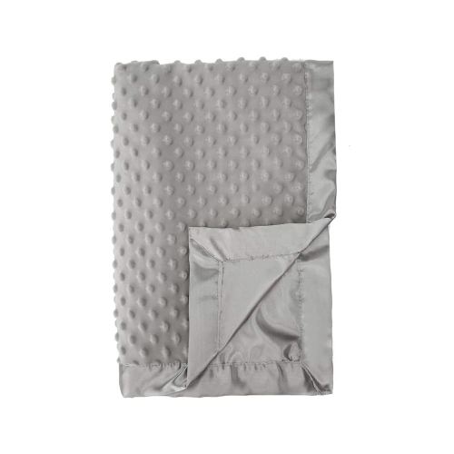 Pro Goleem- Baby Soft Minky Dot Blanket with Silky Satin Backing (Gray, 30’’ x 40’’)