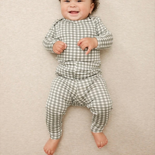 Green Gingham Baby Sleep Set