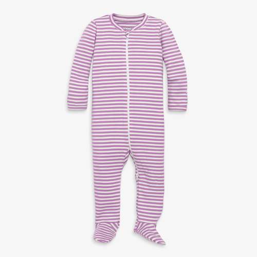 Primary: Zip Footie - Lavender Stripe