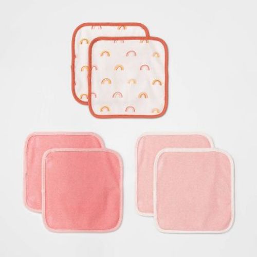 Baby Girls' 6pk Earth & Sky Washcloth Set - Cloud Island™ Pink