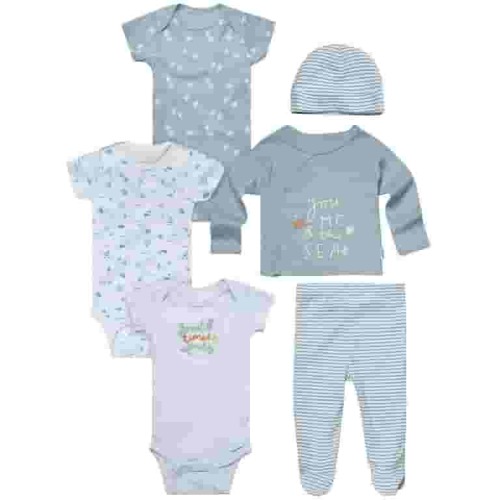Gerber Baby Neutral 6-Piece Gift Set, Sizes Newborn - 3/6 Months