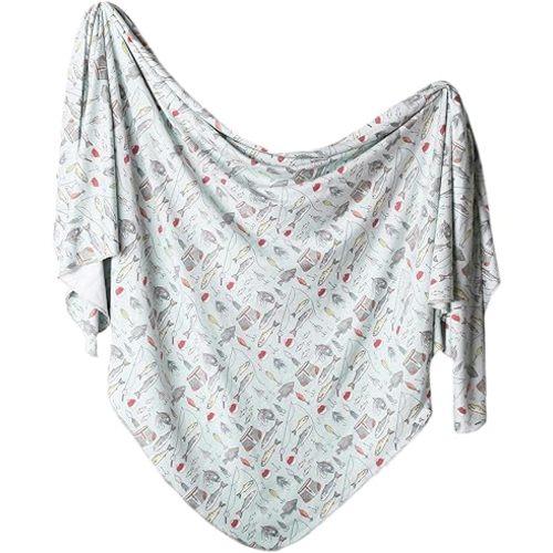 Copper Pearl Large Premium Knit Baby Swaddle Receiving Blanket Trout