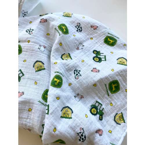 John Deere Swaddle Blanket, John Deere Muslin Swaddle Blanket, Swaddle Blanket, Muslin Swaddle, Baby Shower Gift, John Deere Nursery