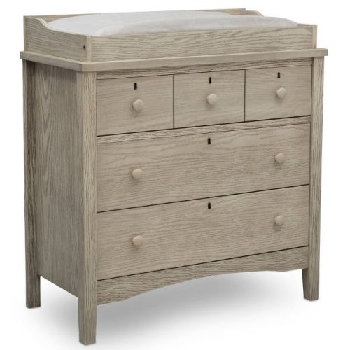 Delta Children Farmhouse 3 Drawer Dresser with Changing Top