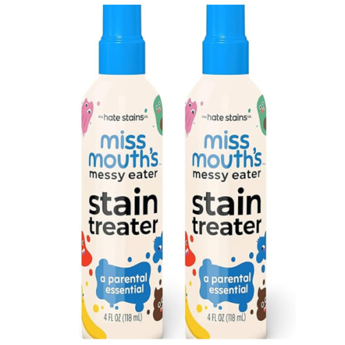 Miss Mouth's Messy Eater Stain Treater Spray - 4oz 2 Pack Stain Remover - Newborn & Baby Essentials - No Dry Cleaning Food, Grease, Coffee Off Laundry, Underwear, Fabric