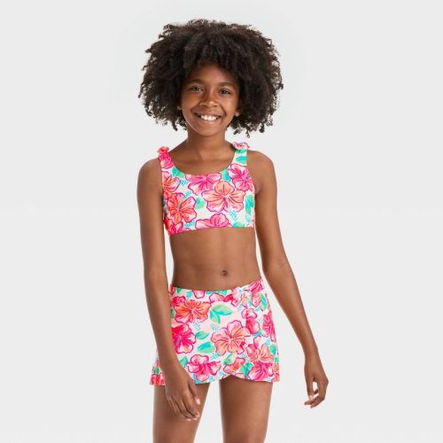 Small Girls' Shady Days Bikini Skirt Set - Cat & Jack™ S
