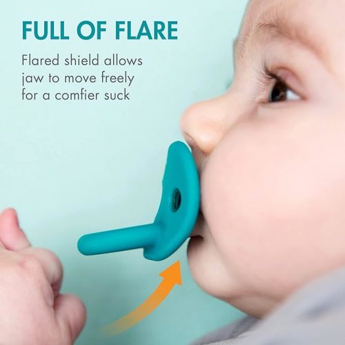 Boon JEWL Orthodontic Silicone Pacifier - Stage 1 (0m+) - Blue (2pk)