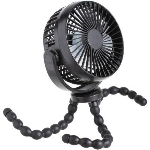 Portable Stroller Fan 3 Speed Rechargeable Flexible Tripod Clip-on Fan With Rotatable Design, For Car Seat, Crib, Bike, Treadmill, Usb-c Wire Included